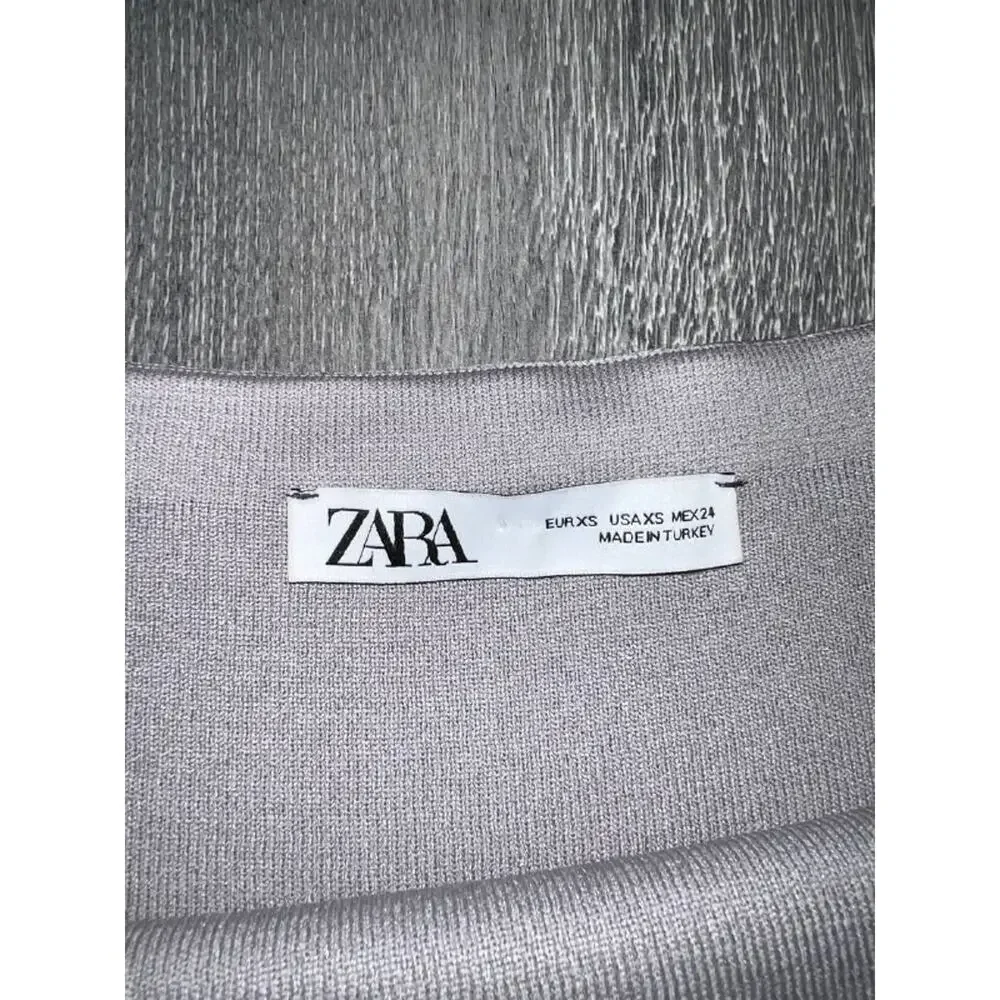 Zara Maxi Bodycon babydoll preppy Y2K Dress Grey XS A006557